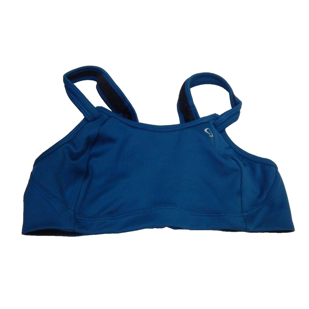 Moving Comfort Women's 34C Sports Bra Fiona Wire Free Adjustable Straps Blue